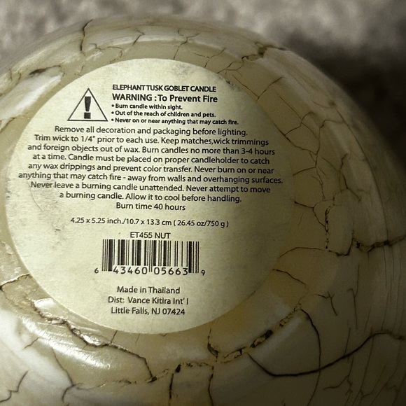 Vance Kitira Elephant Tusk Goblet Candle Nutmeg - Picture 4 of 4